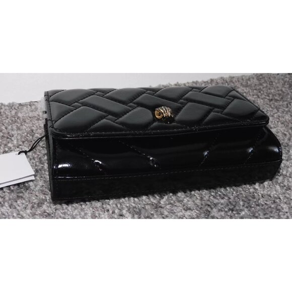 Kurt Geiger Extra Mini Kensington Clutch Bag In Black Shiny Leather NEW - Picture 5 of 6